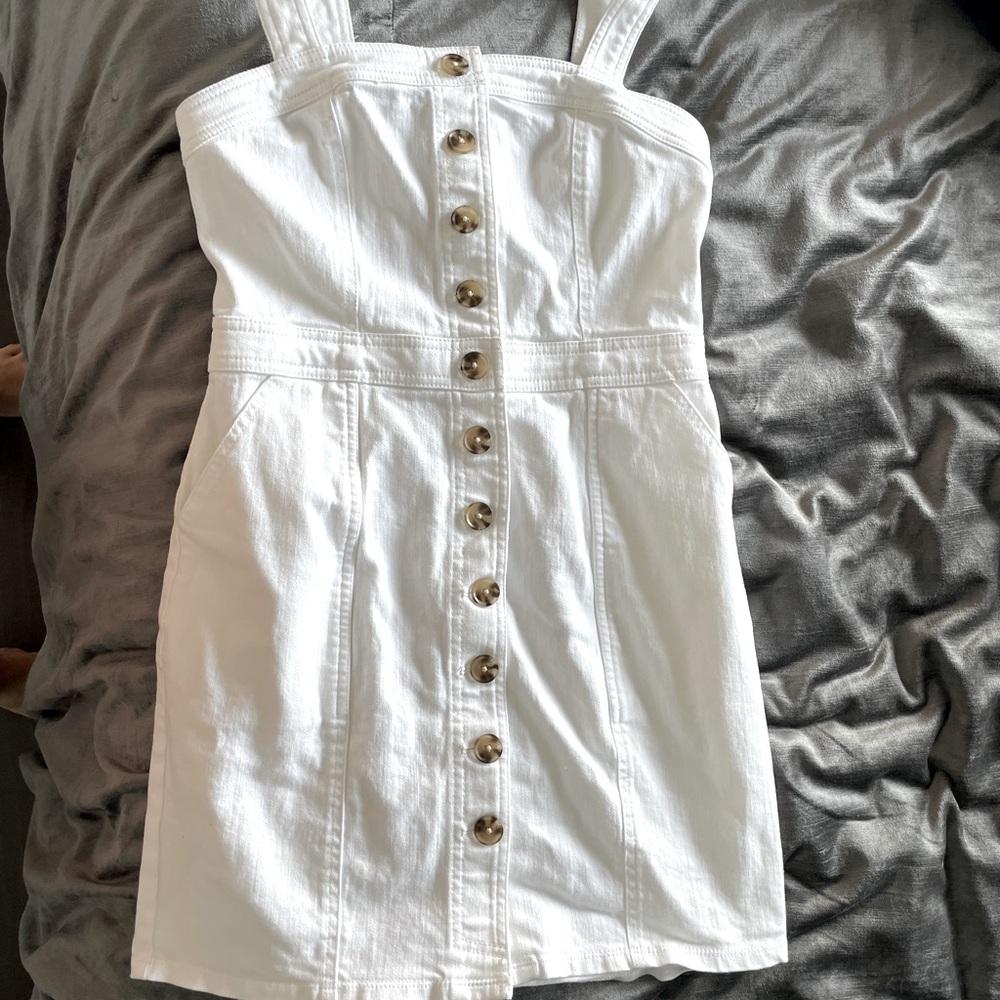 NWOT EXPRESS WHITE DENIM MINI DRESS